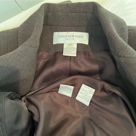 NEW Jones New York Career Wool Striped Career Longline Blazer Jacket Y2K 4P NWOT - Picture 11 of 14